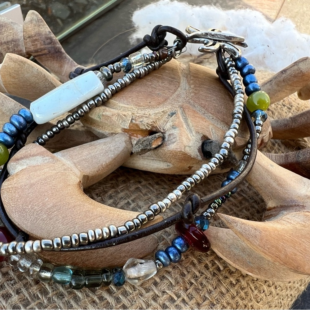 Multicolor Beaded Bracelet with Silver Accents